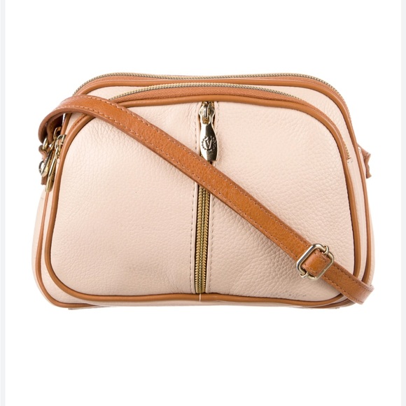 Valentina Handbags - Valentina Pink Genuine Leather Crossbody Purse Multiple Pockets Made in Italy